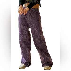 BDG High Rise Tan Swirl Wide Leg Puddle Pants Size 24